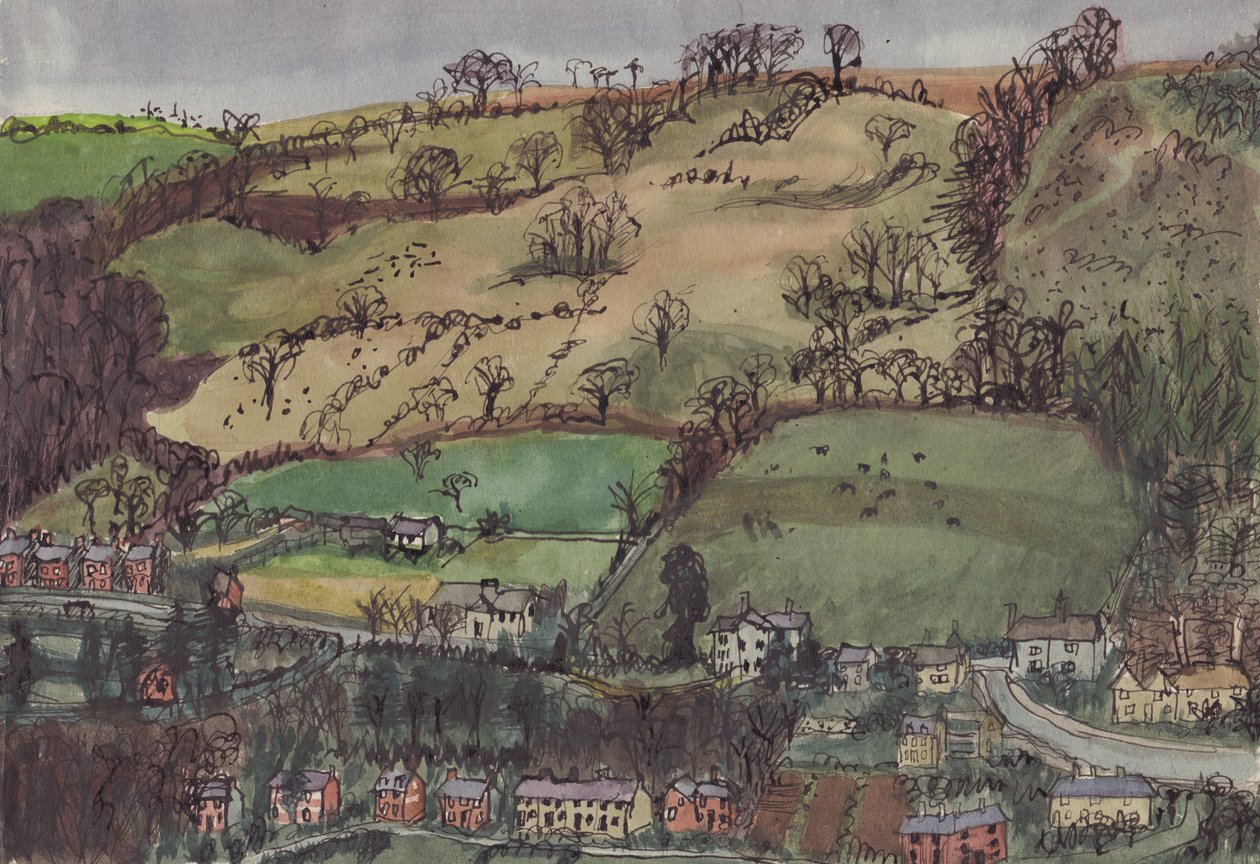 Falu és mezők, 1950. alkotó: Shirley Markham