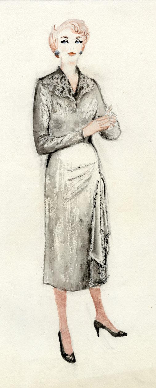 Fekete ruhás nő, 1950. alkotó: Shirley Markham