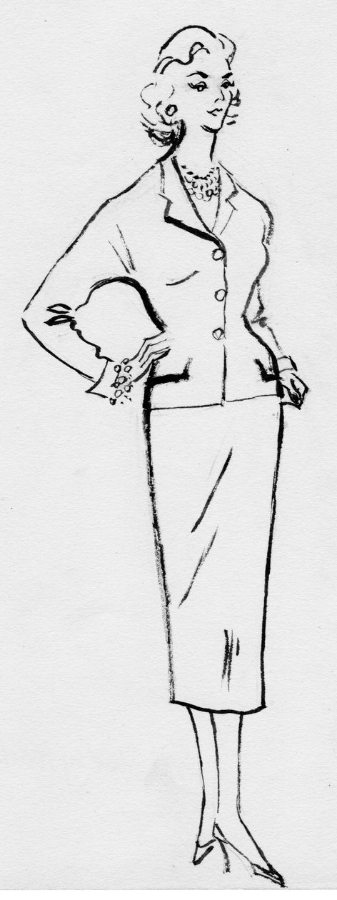 Nő ceruzaruhában, 1950. alkotó: Shirley Markham