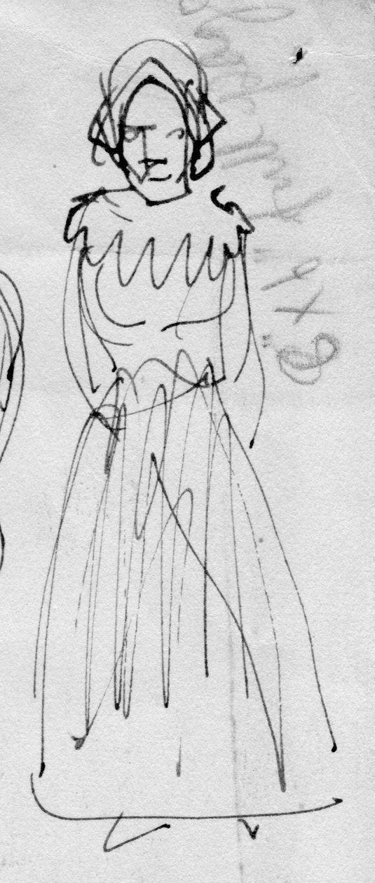 Nő korabeli jelmezben, 1950. alkotó: Shirley Markham