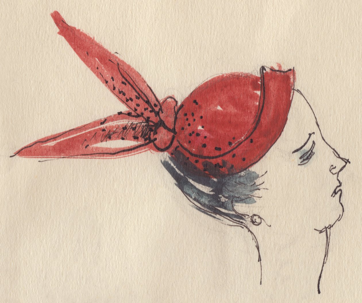 Piros kalapos nő, 1950. alkotó: Shirley Markham