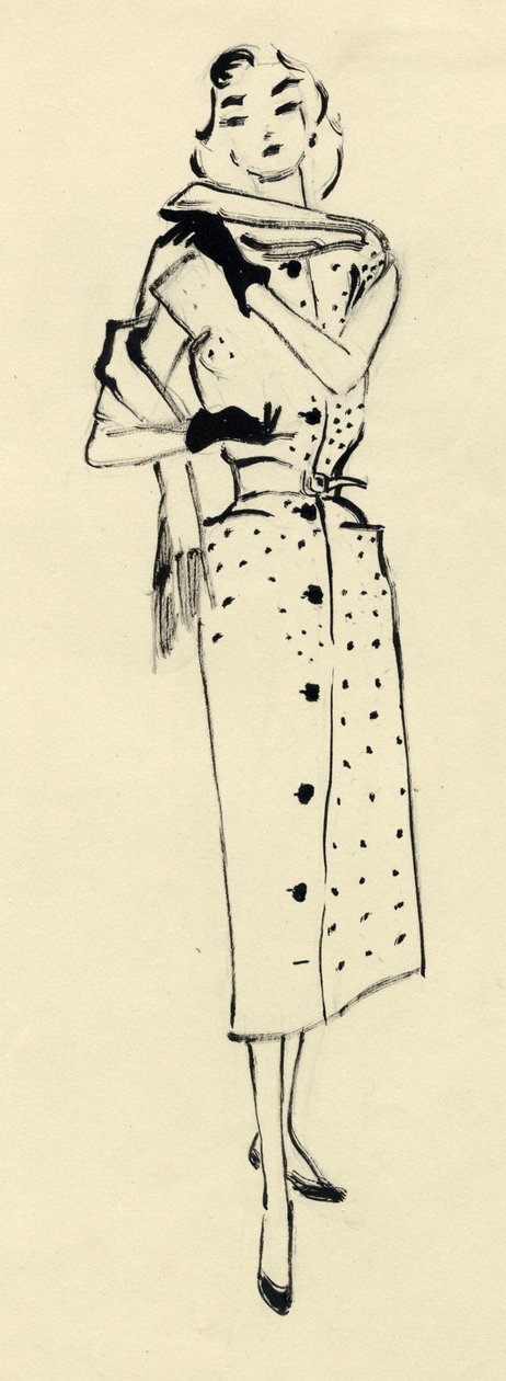 Nő foltos ruhában, 1950. alkotó: Shirley Markham