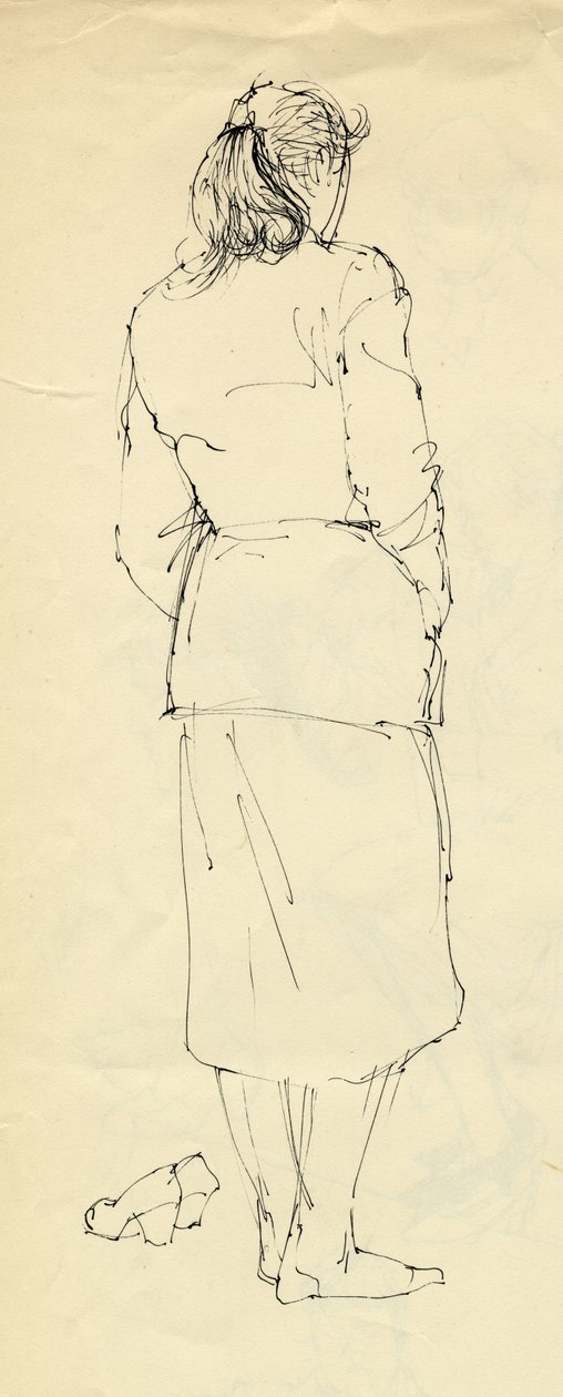 Harisnyás nő hátulról, 1953. alkotó: Shirley Markham