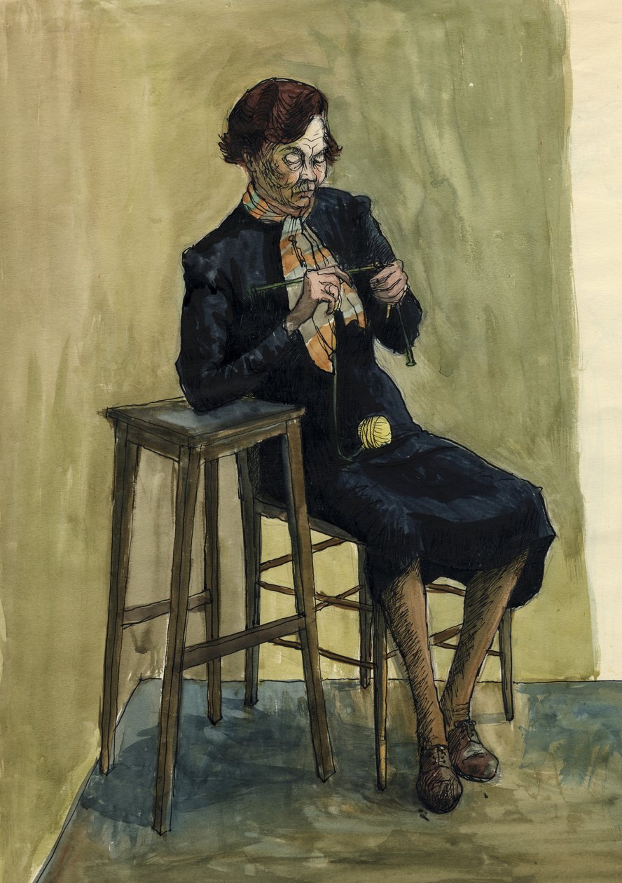 Kötő nő, 1950. alkotó: Shirley Markham