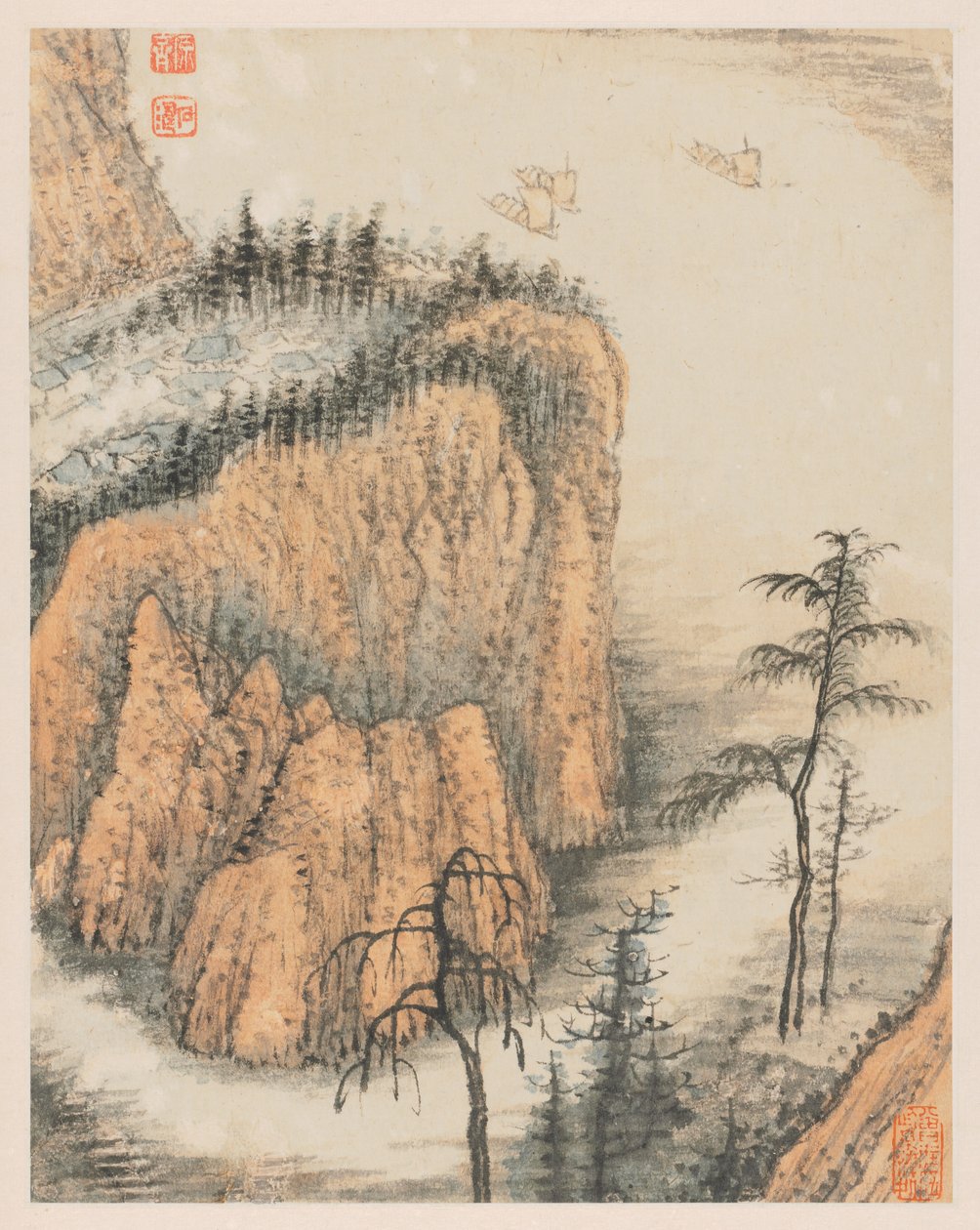 A Qinhuai folyó emlékei, 1642-1707. alkotó: Shitao