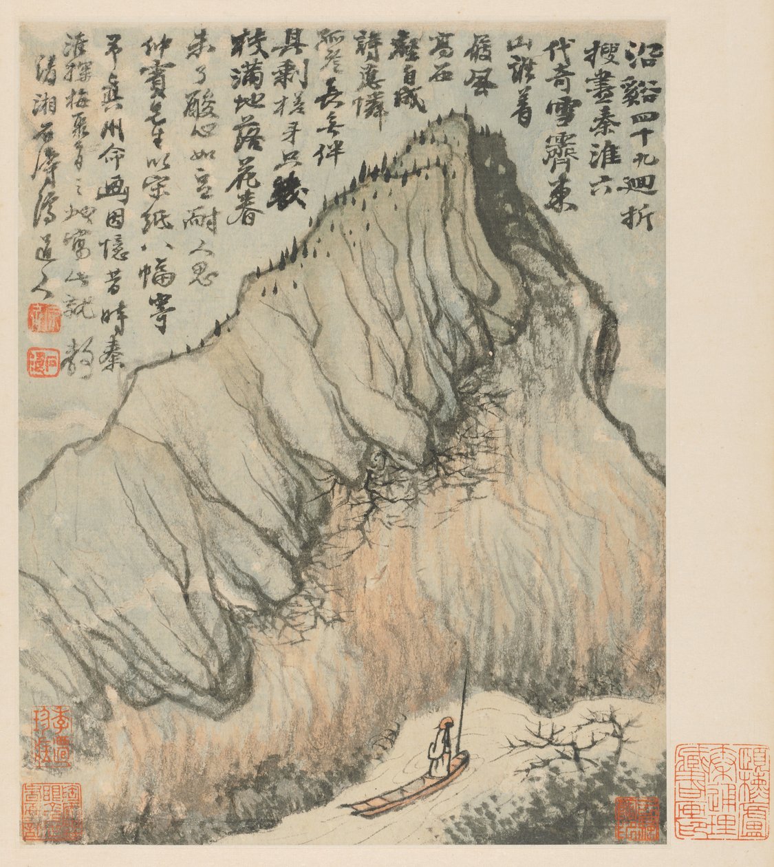 Emlékezések a Qinhuai folyóra, 1642-1707. alkotó: Shitao