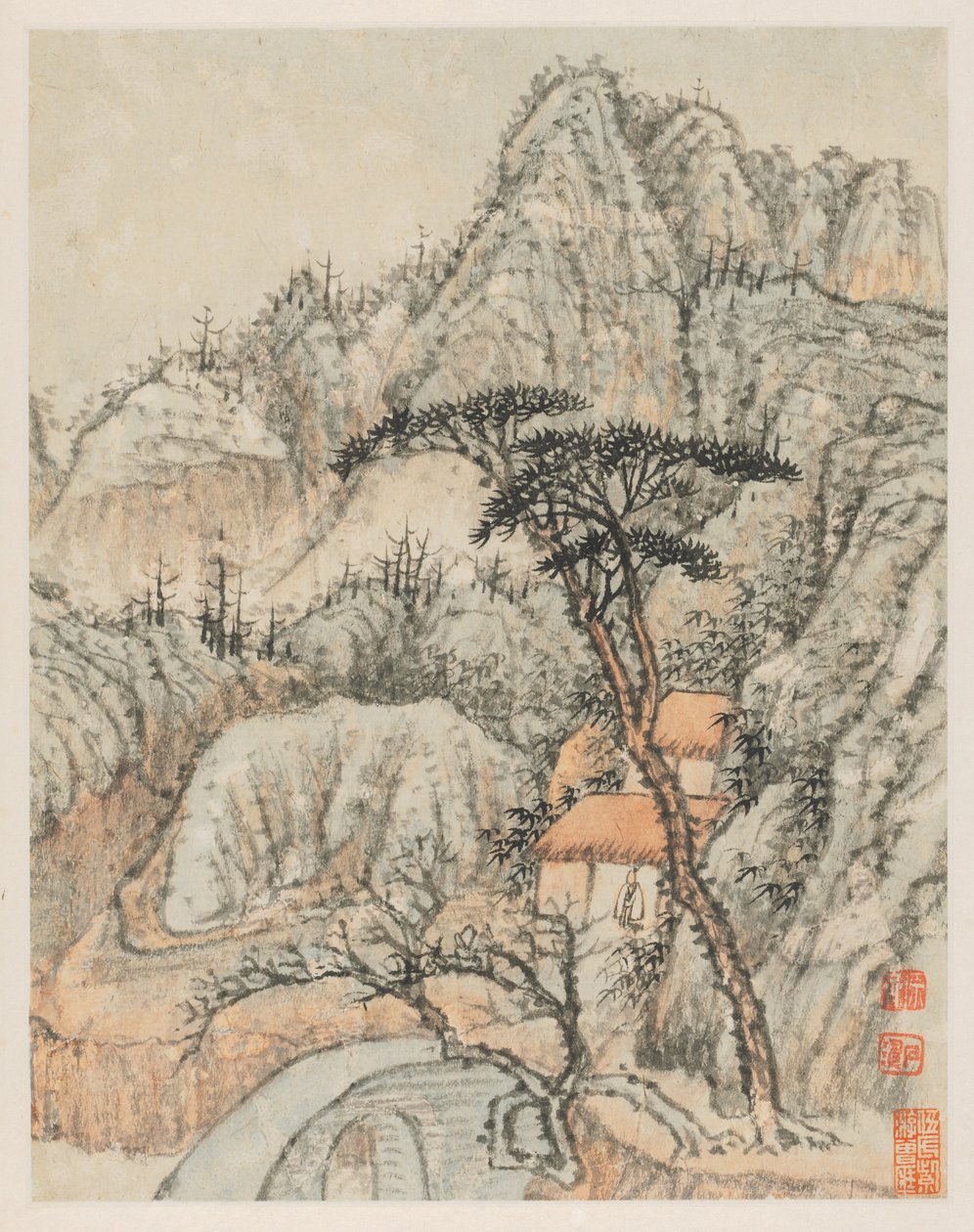 Emlékezések a Qinhuai folyóra, 1642-1707. alkotó: Shitao