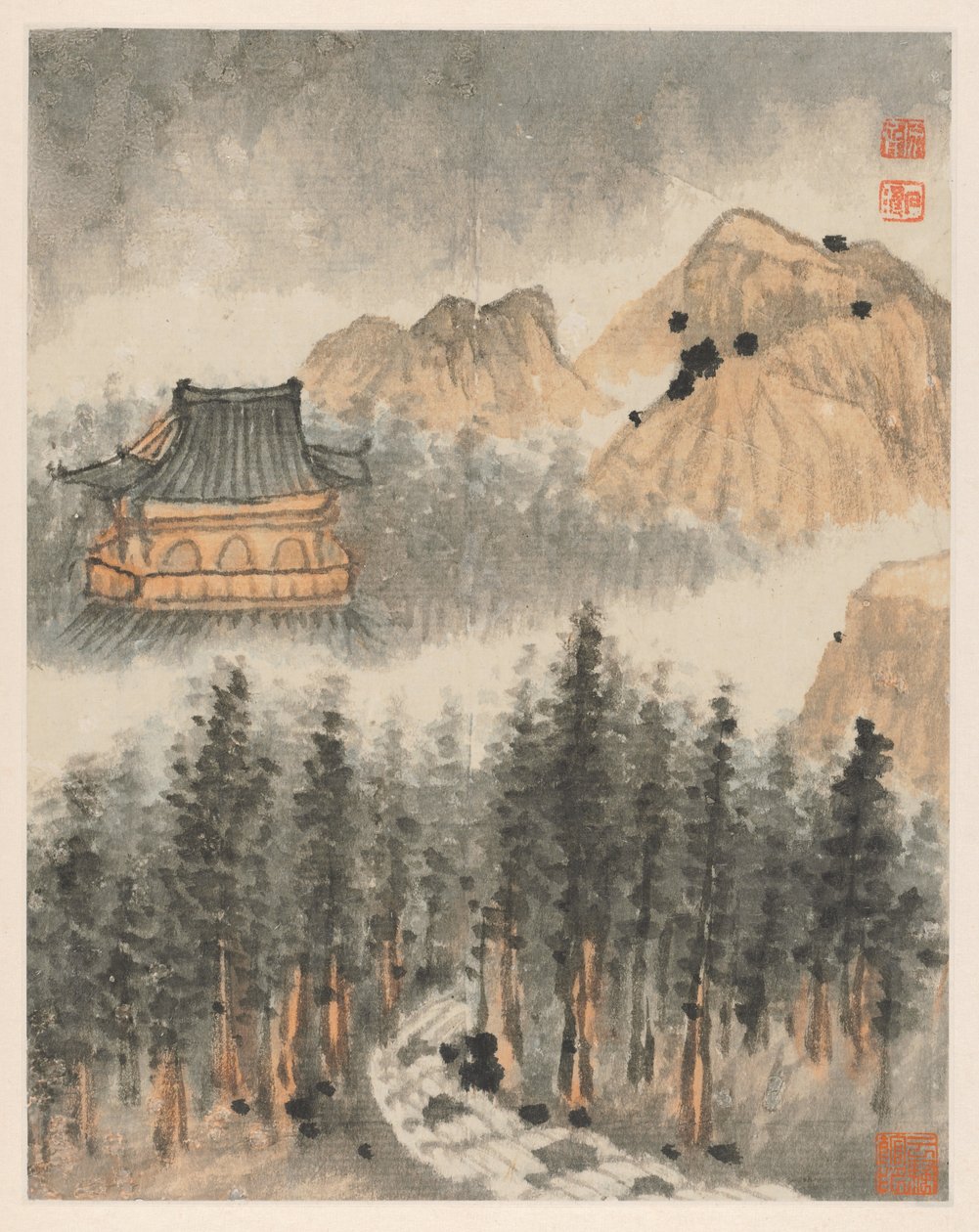 A Qinhuai folyó emlékei, 1642-1707. alkotó: Shitao