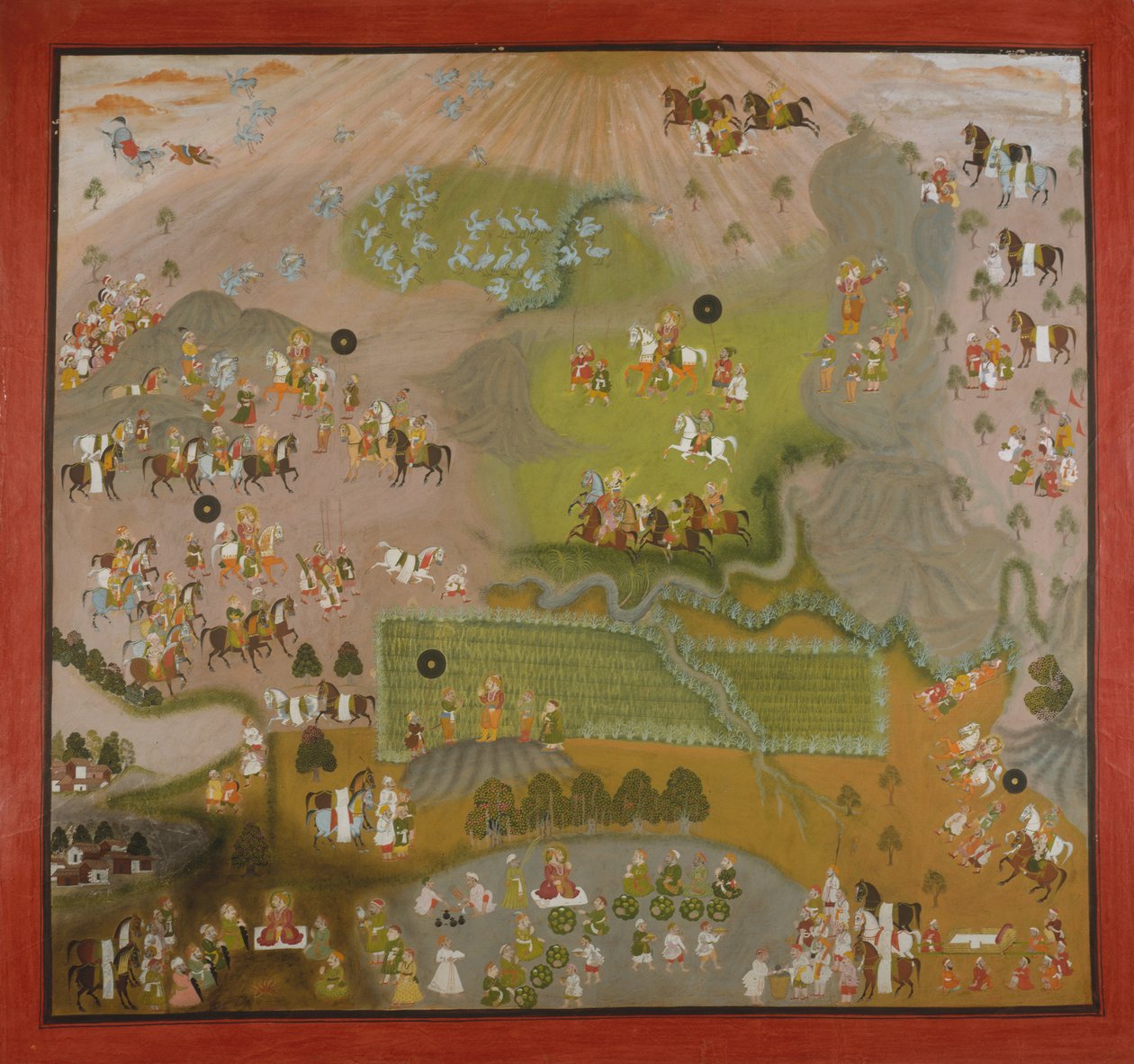 Maharana Jagat Singh Hawks for Cranes, 1744-ben. alkotó: Shiva and Dayal