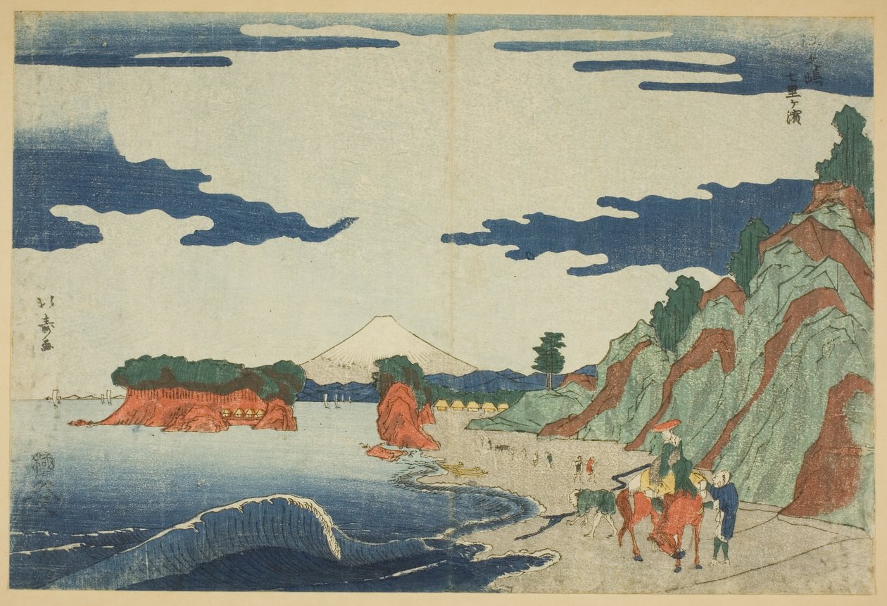 Shichiri Bear ch Enoshimában (Enoshima Shichirigahama) alkotó: Shotei Hokuju