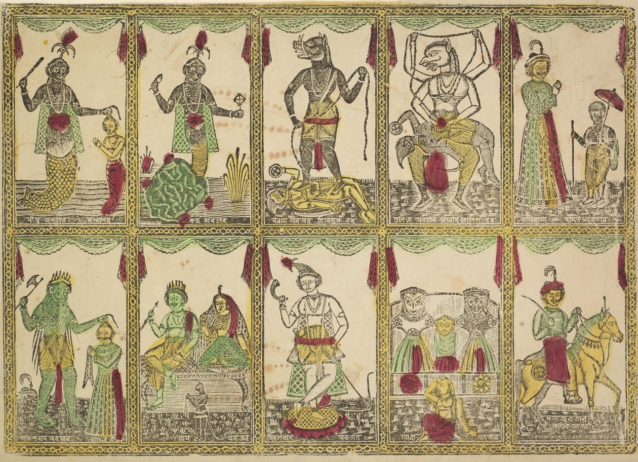Das Avataras, Visnu tíz inkarnációja (verso) alkotó: Shri Gobinda Chandra Roy
