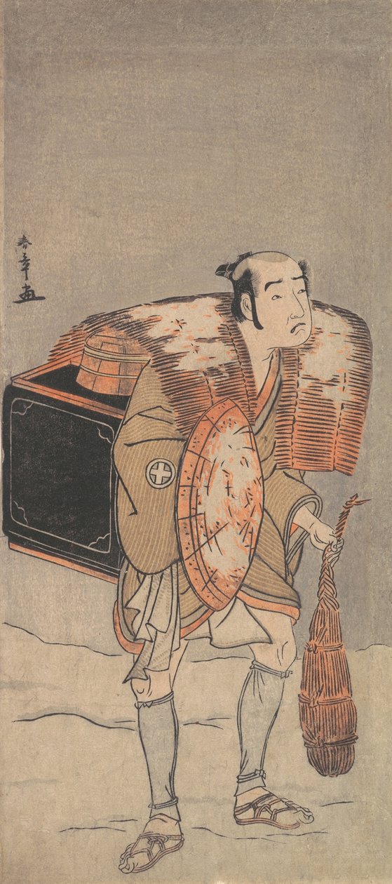 Otani Tomoemon, mint házaló, aki a hóban toporog, kb. 1778. alkotó: Shunsho
