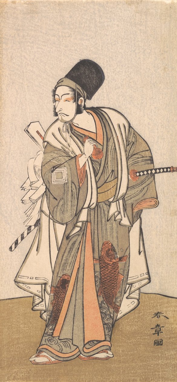 Az Ichikawa család egyik színészének álló alakja, valószínűleg IV. Danjuro, 1726-1792. alkotó: Shunsho