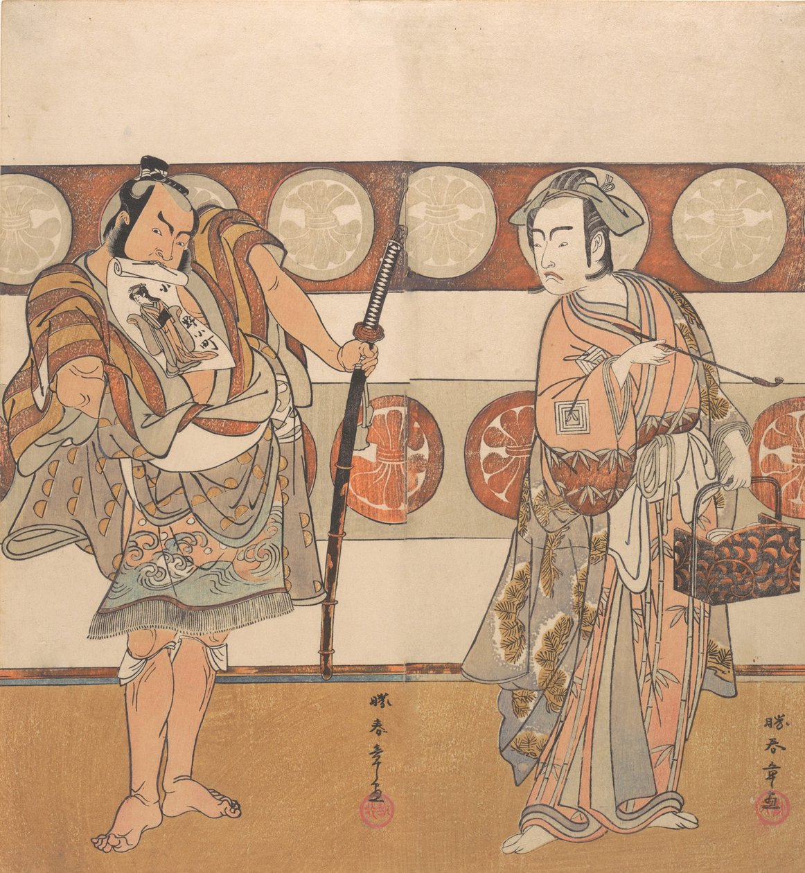 A színészek Ichikawa Yaozo III és Nakamura Sukegoro II, kb. 1791. alkotó: Shunsho