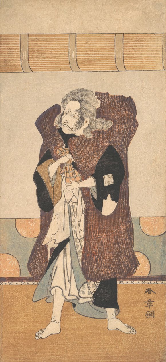 Az ötödik Ichikawa Danjuro, mint öreg, hosszú ősz hajú férfi, kb. 1773. alkotó: Shunsho