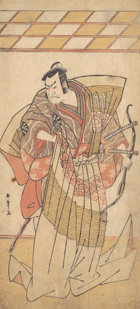 Az első Nakamura Nakazo magas rangú férfiként Naga-Bakamában, kb. 1781. alkotó: Shunsho
