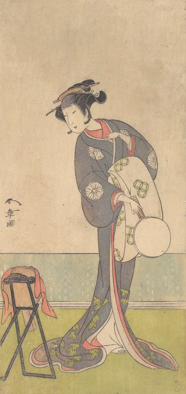 Az első Nakamura Tomijuro, mint egy szobában álló oiran, 1771. alkotó: Shunsho