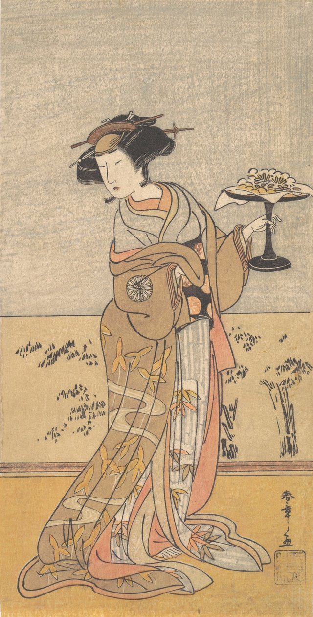 Az első Nakamura Tomijuro Shigenoi szerepében, 10. hónap, 1777. alkotó: Shunsho