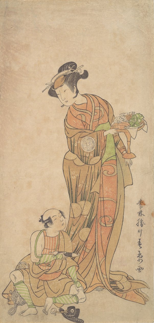 A második Yamashita Kinsaku Shigenoi szerepében, 1772 nyarán. alkotó: Shunsho
