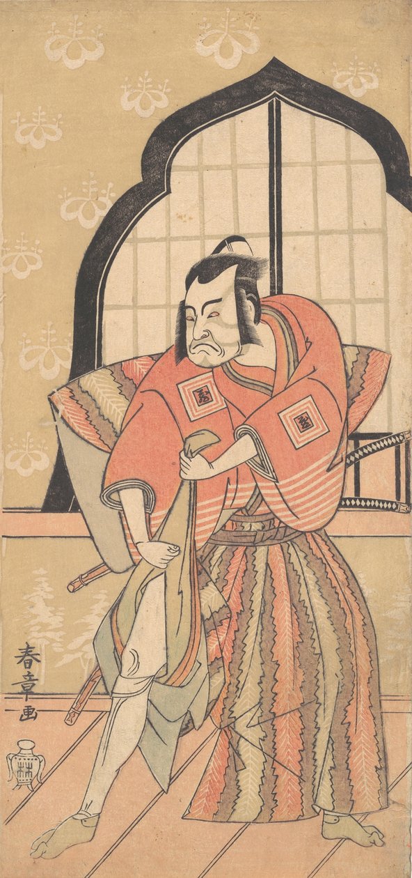 A harmadik Ichikawa Danzo szertartásos kamishimóba öltözött szamurájként, 1769 vagy alkotó: Shunsho