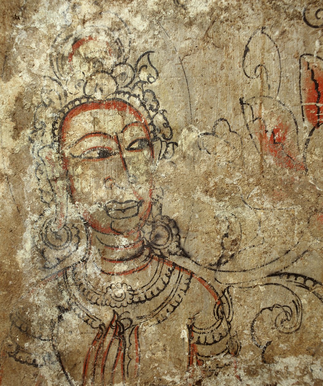 Egy női istennő részlete a Prang kriptájából, 1424 alkotó: Siamese School