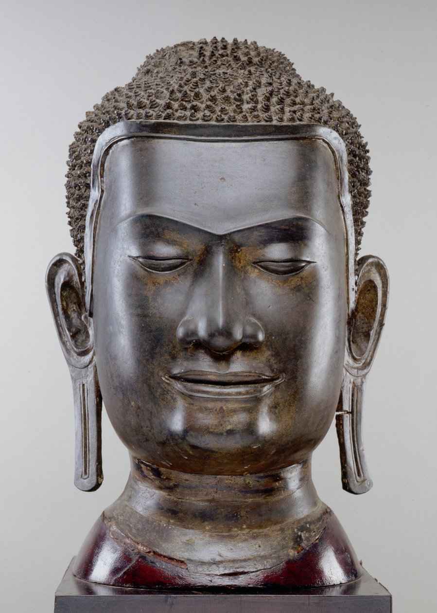Buddha Head, Ayutthaya kultúra, U Thong stílus (bronz) alkotó: Siamese School
