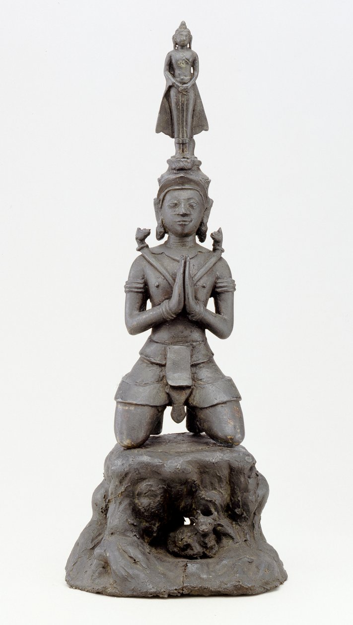 Siva Buddhát tiszteli, Lan Na kultúra (bronz) alkotó: Siamese School