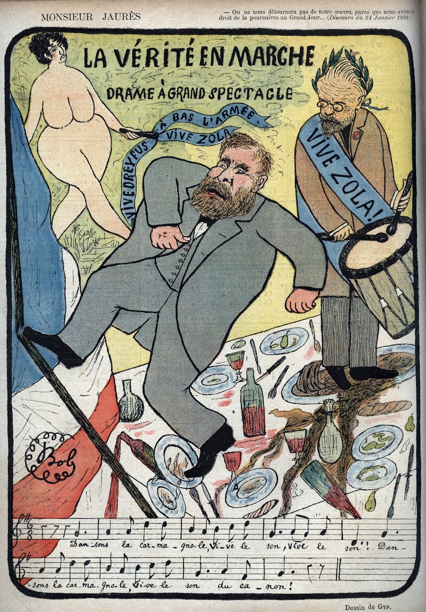 Dreyfus-ügy – Monsieur Jaures – La Verite en marche, dráma, nagy látványosság – élénk Dreyfus, Vive Zola, bas l