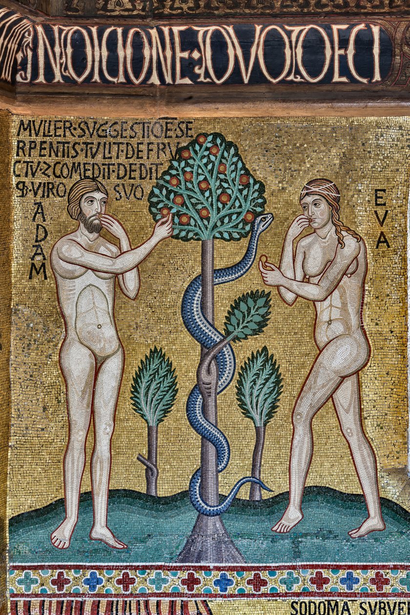 A Palatinus-kápolna (bazilika), mozaikciklus az Ószövetségről, Teremtés ciklus: "Az eredendő bűn", XII. alkotó: Sicilian School