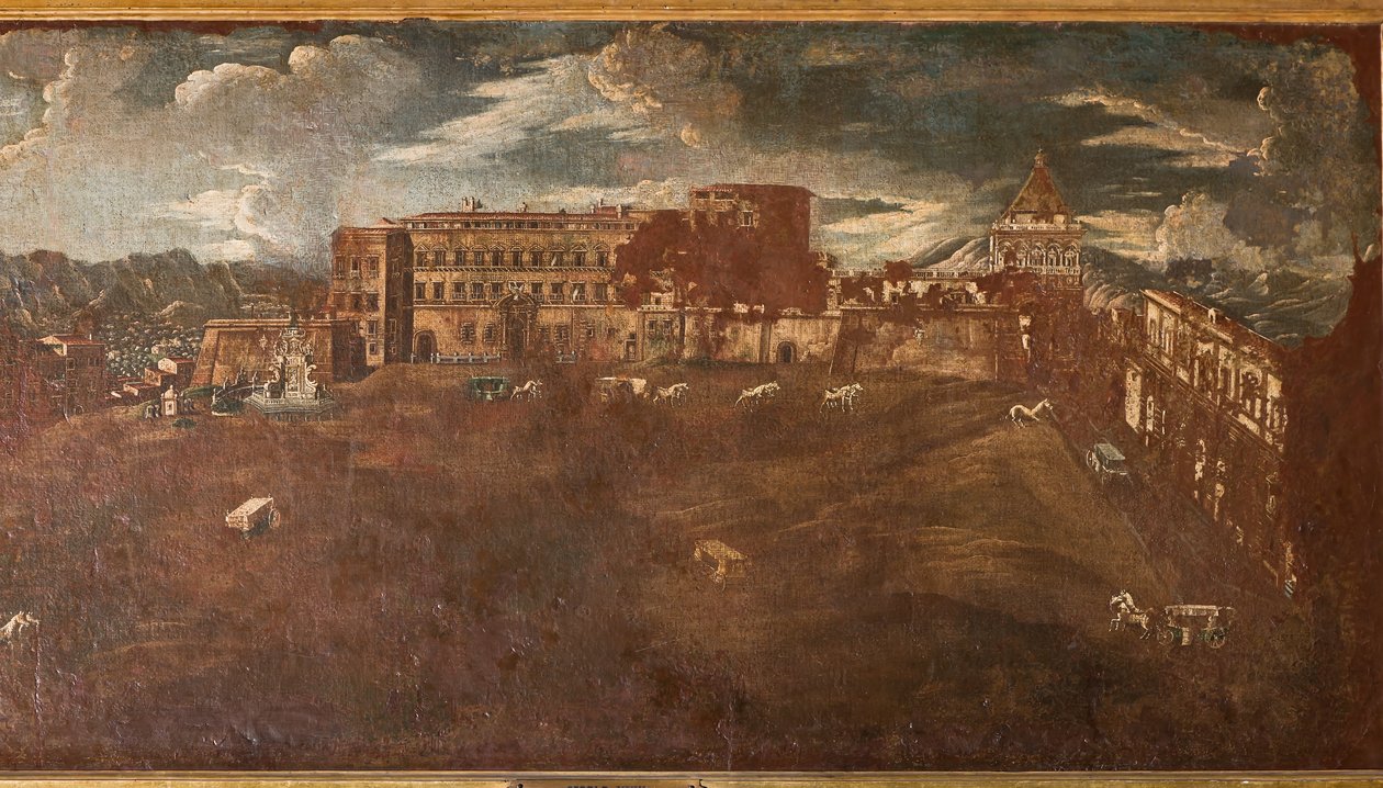 Kilátás a királyi palotára, 1760 körül alkotó: Sicilian School