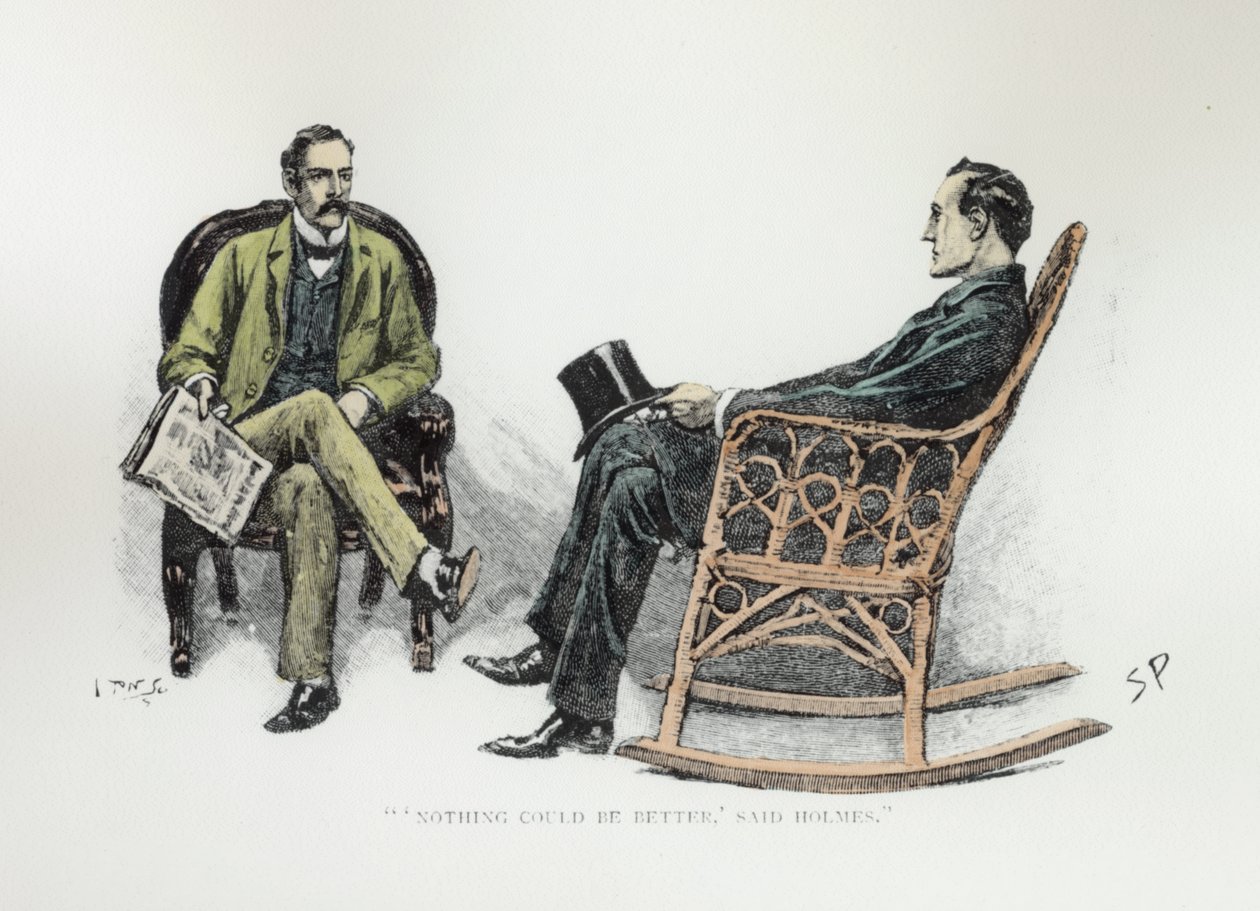 "Semmi sem lehet jobb, mondta Holmes", illusztráció Arthur Conan Doyle (1859-1930) "The Stockbroker