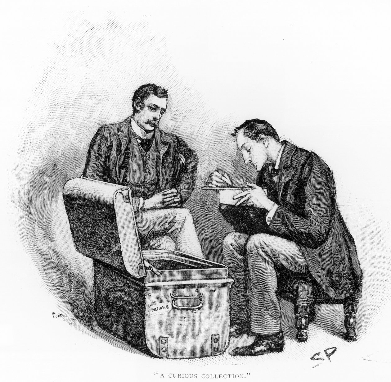 „A Curious Collection”, illusztráció Arthur Conan Doyle (1859-1930) „The Musgrave Ritual” című művéből, megjelent a „Strand Magazine”-ban, 1893. május alkotó: Sidney Paget