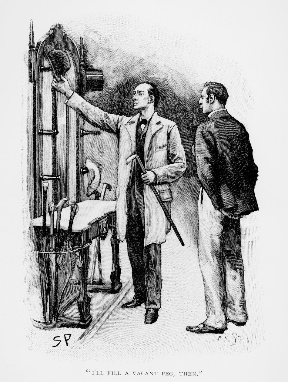„Akkor betöltök egy üres csapot”, illusztráció a „The Crooked Man”-hoz, Arthur Conan Doyle (1859-1930), megjelent a „Strand Magazine”-ban, 1893. július. alkotó: Sidney Paget