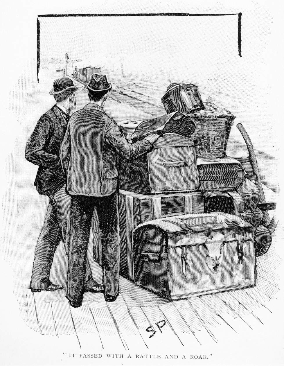 "Csörögve és üvöltve telt el", illusztrációja Arthur Conan Doyle (1859-1930) "The Final Problem" című művéhez, megjelent a Strand Magazine-ban, 1893. december alkotó: Sidney Paget