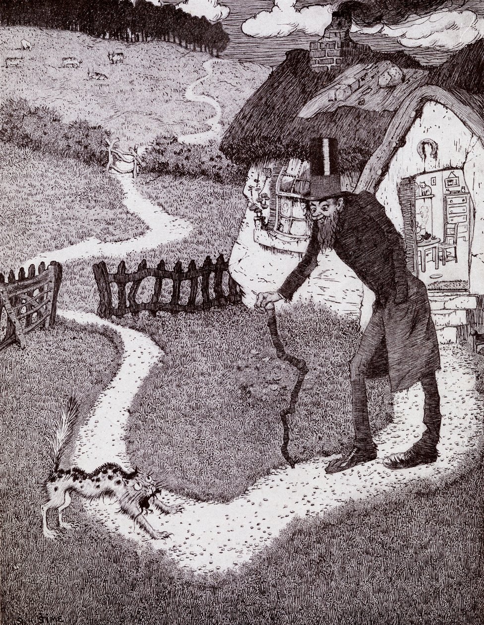 Volt egy görbe ember, a Marie-Josés hercegnő gyermekkönyvéből, 1916. alkotó: Sidney Herbert Sime