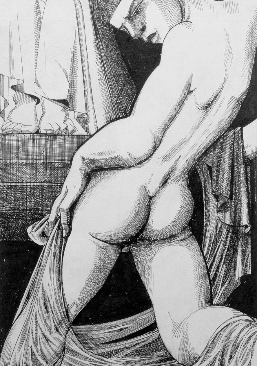 Ganymedes Zeusz előtt, 1923 (tinta és WC) alkotó: Sidney Hunt