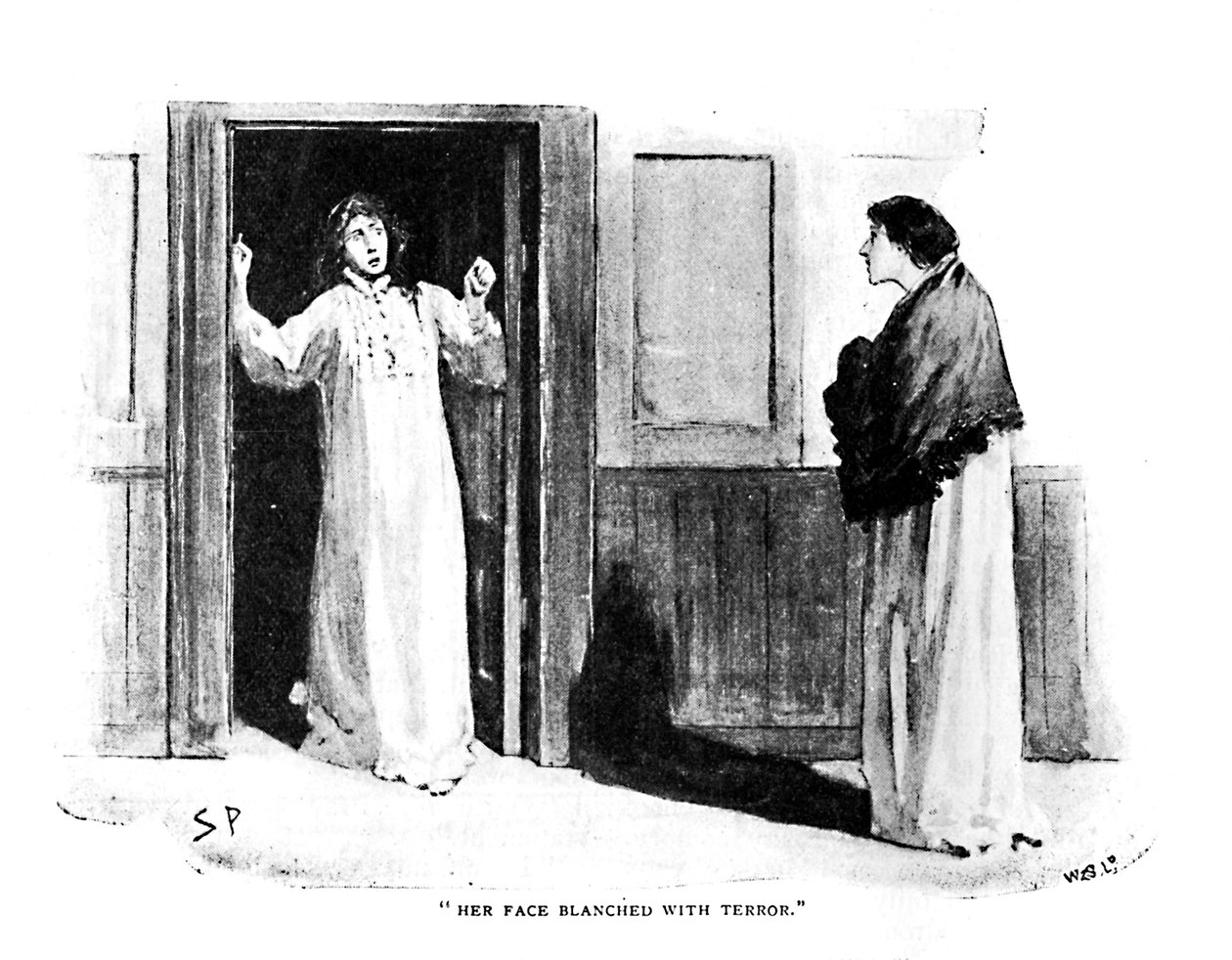 Rettegéstől elfehéredett arca, 1892 alkotó: Sidney Paget