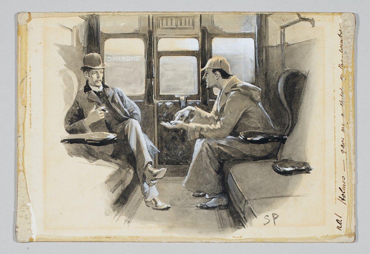 Illusztráció Arthur Conan Doyle "The Adventure of Silver Blaze" című Sherlock Holmes-történetéhez, 1892 alkotó: Sidney Paget