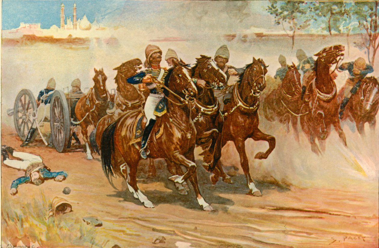 Roberts hadnagy megmenti az akkumulátorát Delhi falai alatt, 1901. alkotó: Sidney Paget