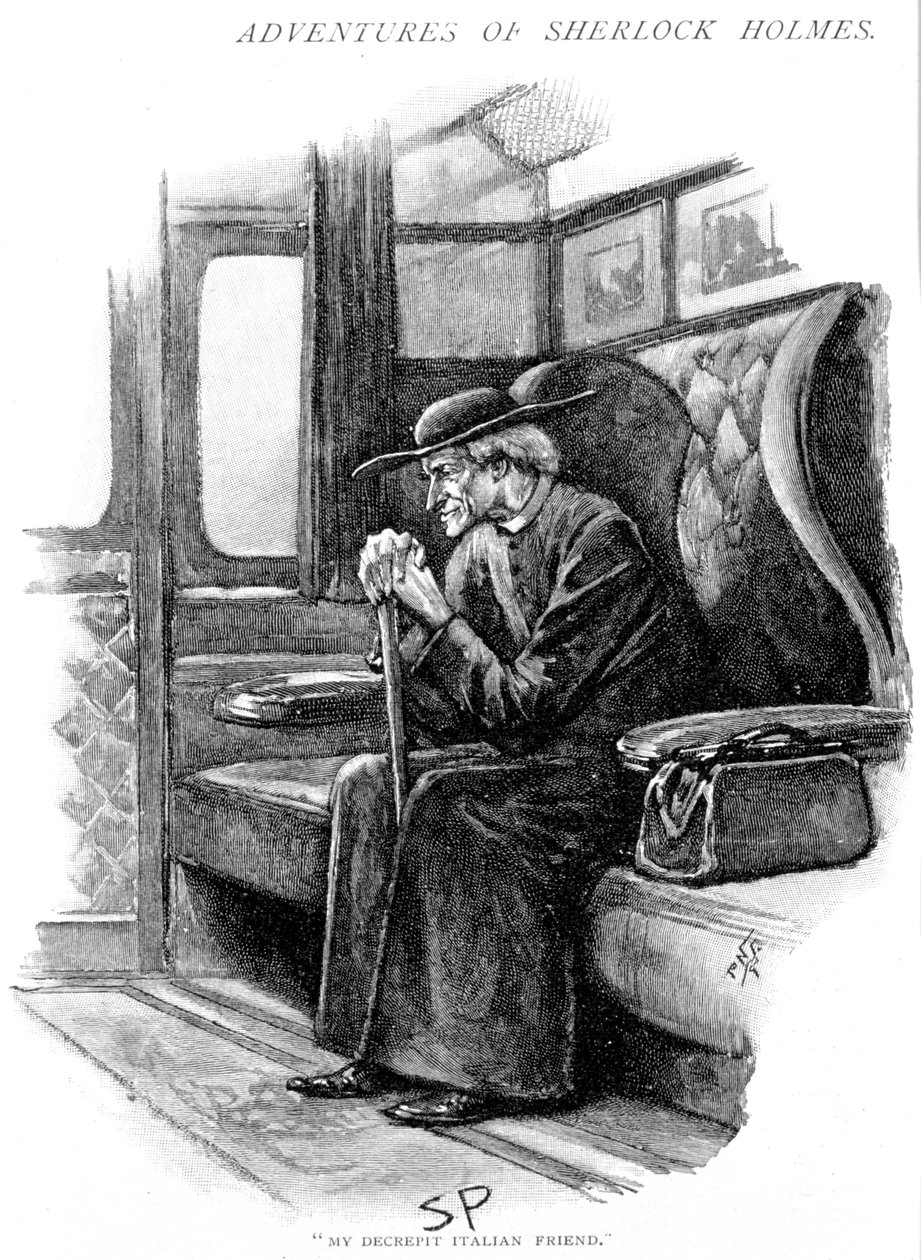 Jelenet Arthur Conan Doyle A végső probléma kalandjából, 1893 alkotó: Sidney Paget