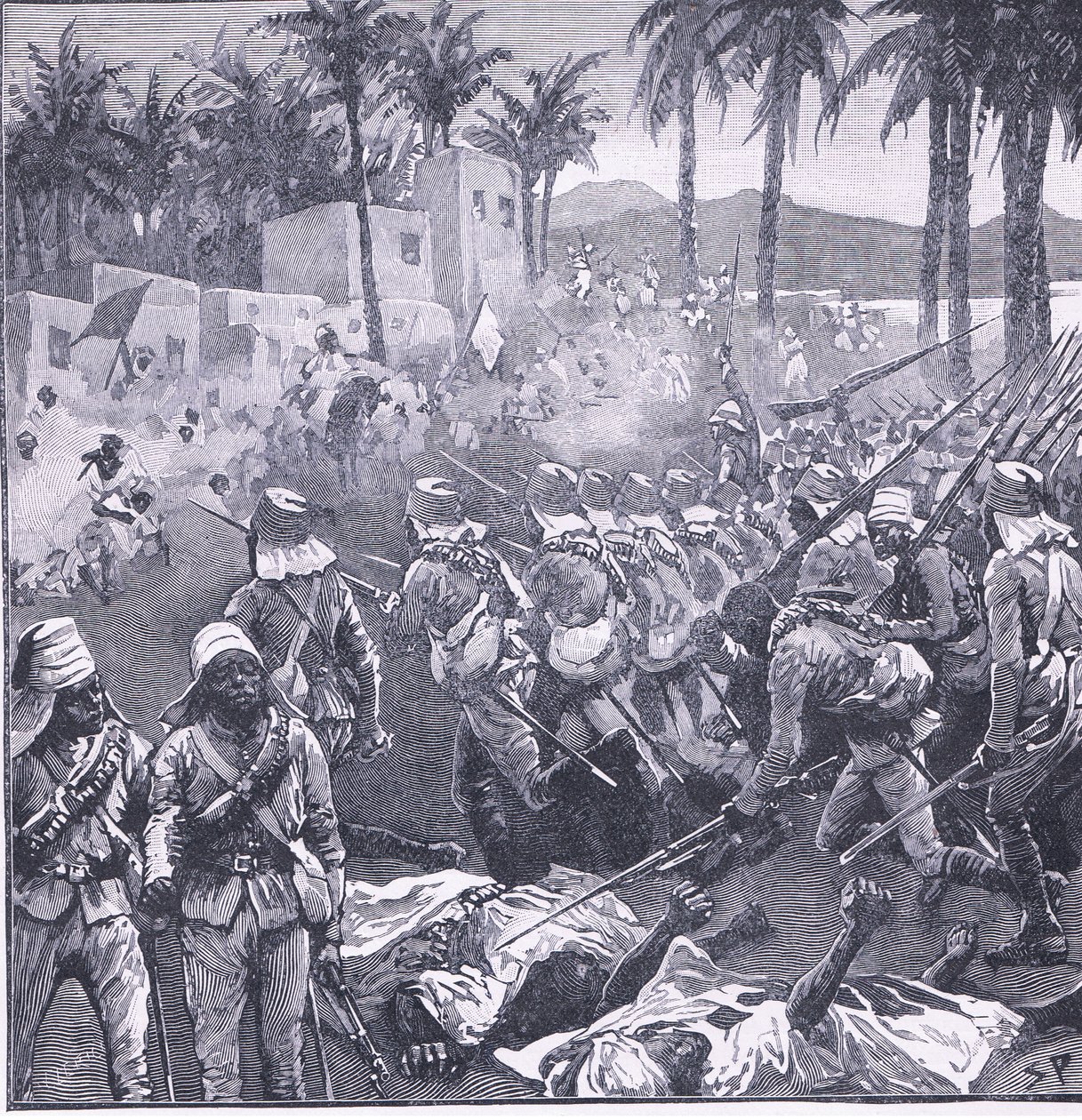 Storming Firket, illusztráció Cassells Anglia története, 1900-as évek alkotó: Sidney Paget