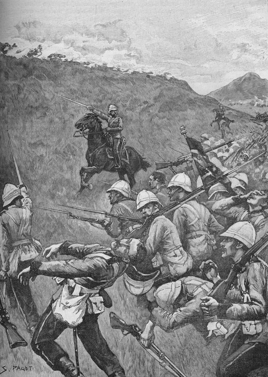 A férfiak tovább küzdöttek a tűzzáporon keresztül, 1902 alkotó: Sidney Paget