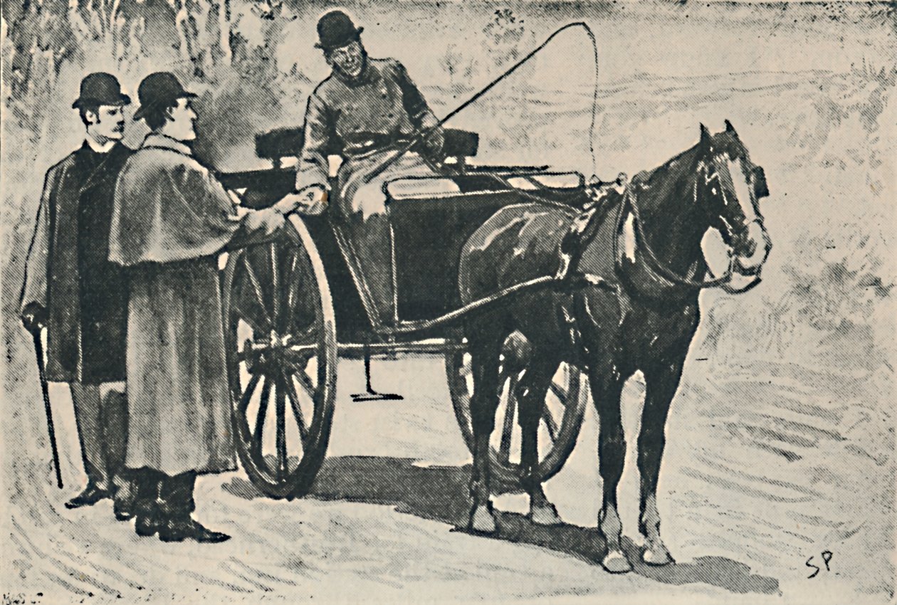 Leszálltunk, kifizettük a viteldíjat., 1892 alkotó: Sidney Paget