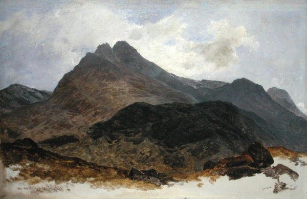 Mountain Study (olaj a panelen) alkotó: Sidney Richard (circle of) Percy