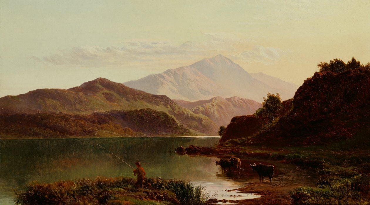 Horgászat a tavon (olaj) alkotó: Sidney Richard Percy