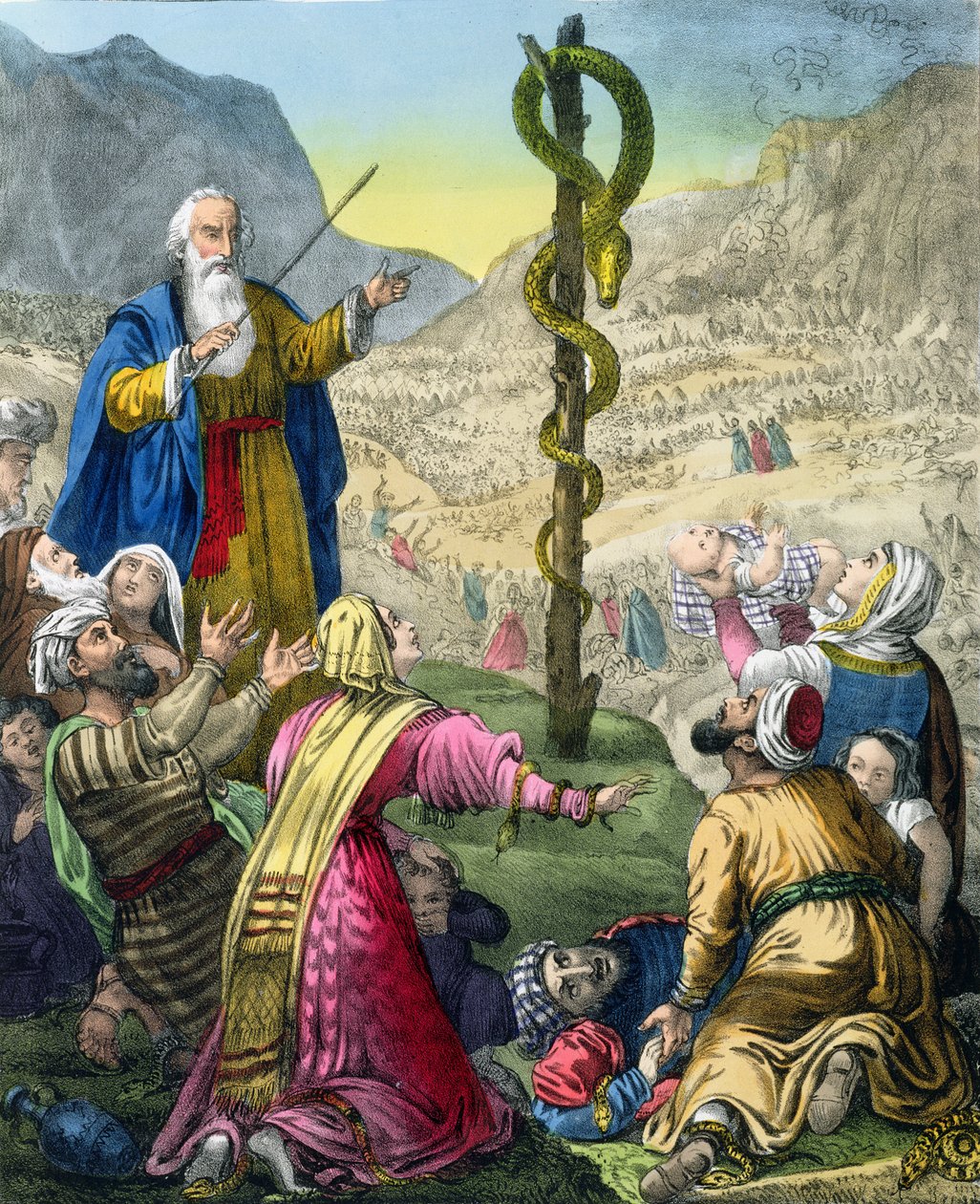 The Brazen Serpent, Edward Gover által nyomtatott bibliából, 1870-es évek alkotó: Siegfried Detler Bendixen