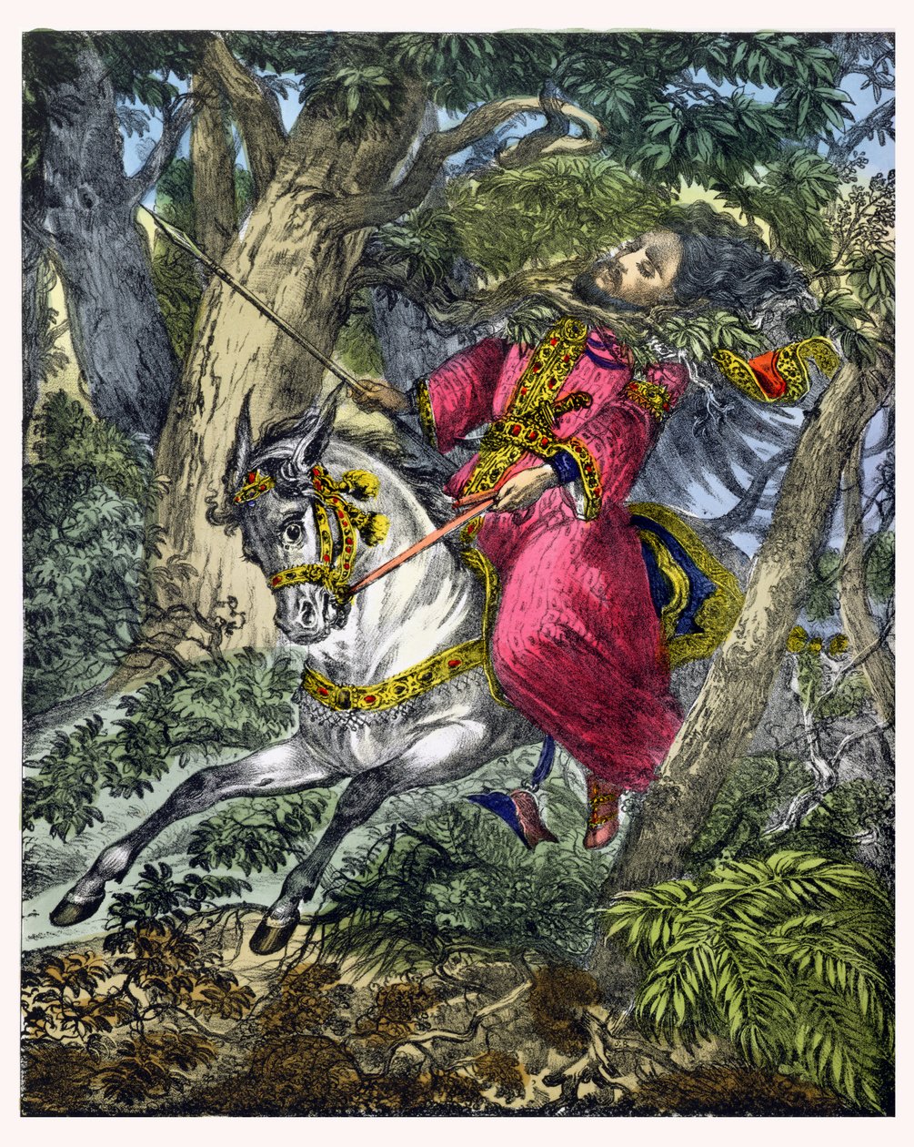 Absalom halála, Edward Gover által nyomtatott bibliából, 1870-es évek alkotó: Siegfried Detler Bendixen
