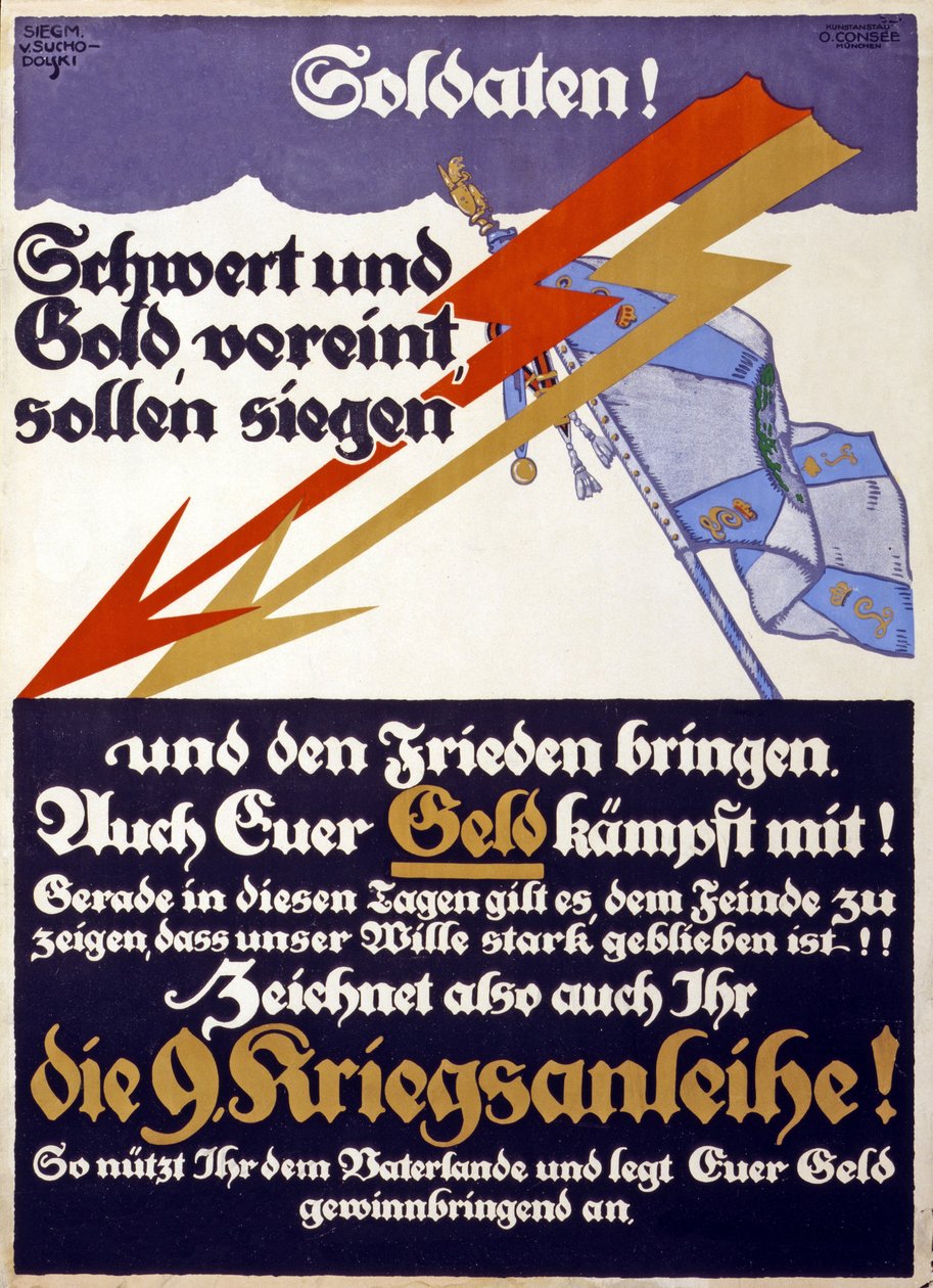 Német 1. világháborús adománygyűjtő kampány a 9. hadikölcsönhöz, 1914-18 alkotó: Siegmund von Suchodolski