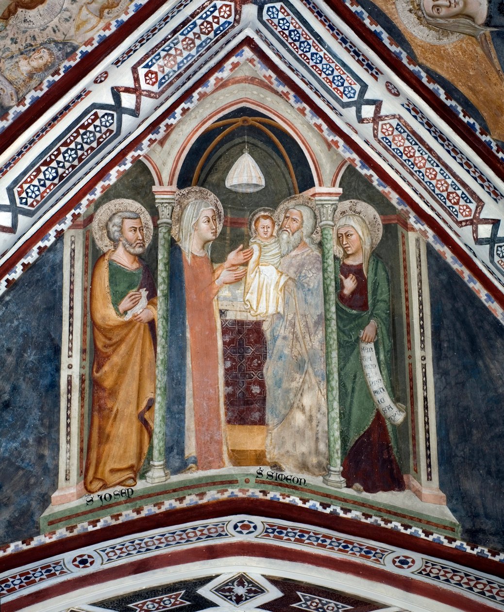 Bemutató a templomban A Szent Család Symeon előtt alkotó: Sienese School