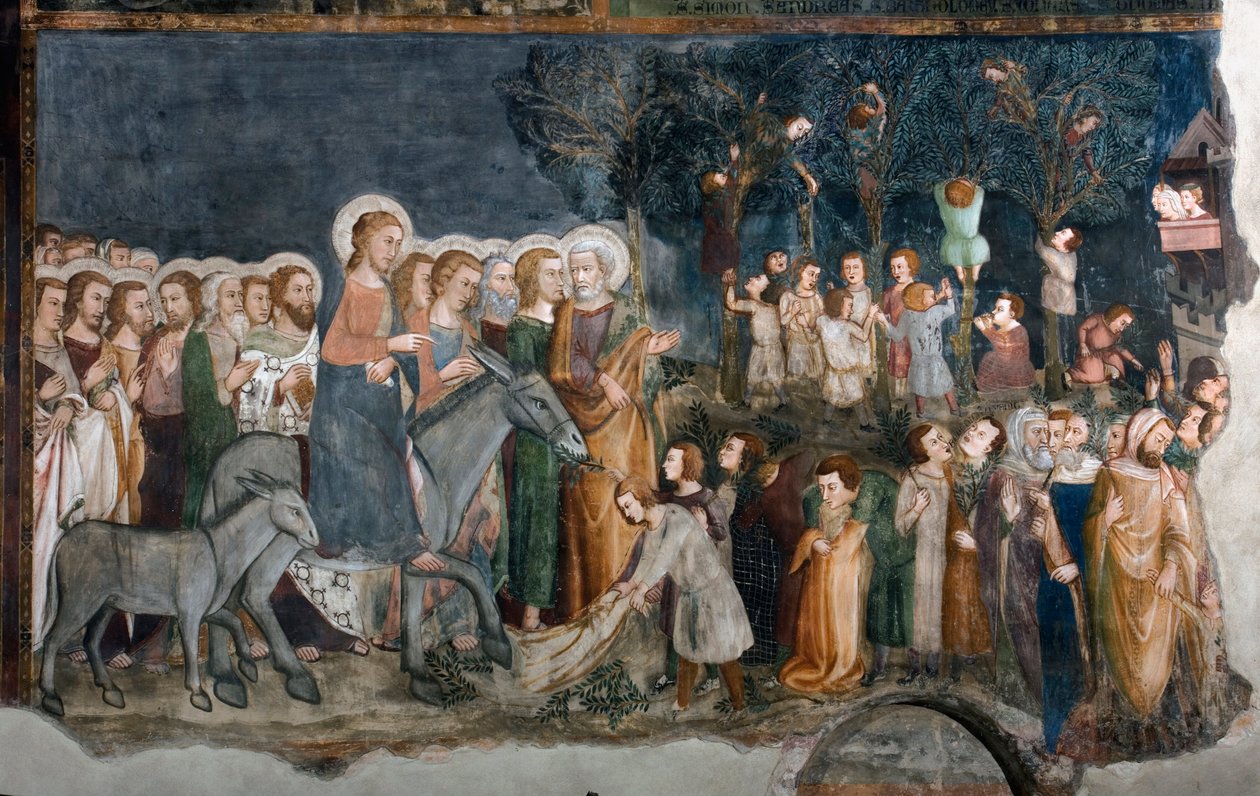 A sienai iskola jeruzsálemi freskója. 14. század. Felsőbbrendű templom. Szent Benedetto kolostor alkotó: Sienese School